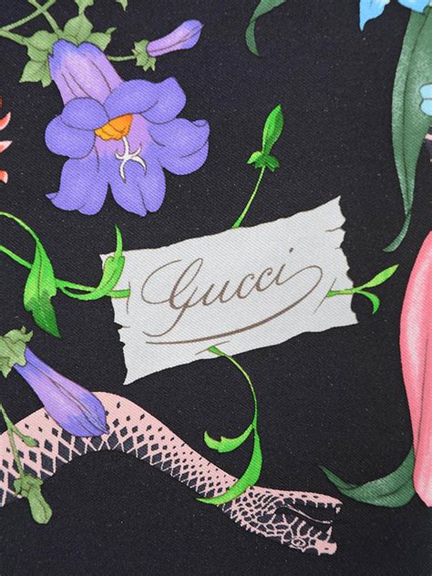 gucci flora snake foulard silk scarf|gucci print silk neck bow.